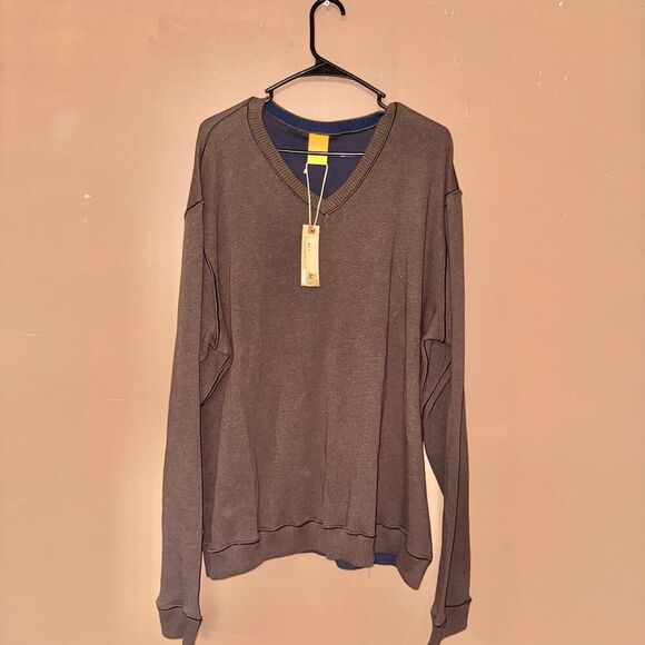 Tailor Vintage Men's Cotton V-Neck Sweater Brown NWT XXL - Picture 3 of 10